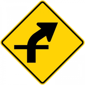 W10-1a Through Street on Curve Sign - High Visibility for Road Condition Alerts | Interwest Safety Supply