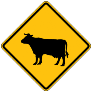 W11-4 Cattle Symbol Sign - Choose Your Reflective Grade for Optimal Traffic Safety | Interwest Safety Supply