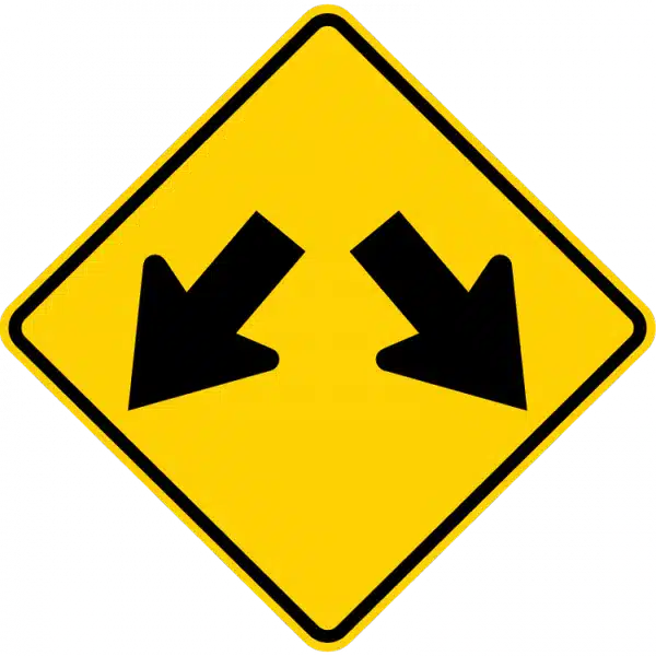 W12-1 Double Down Arrow Sign - Ultra-Reflective for Safe Traffic Navigation | Interwest Safety